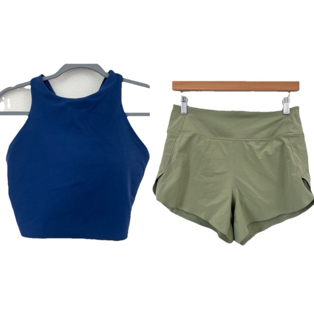 Athleta Lot (2) Women's Run With It Lined Shorts 3.5" Sz XS AND Sports‎ Bra Sz S
